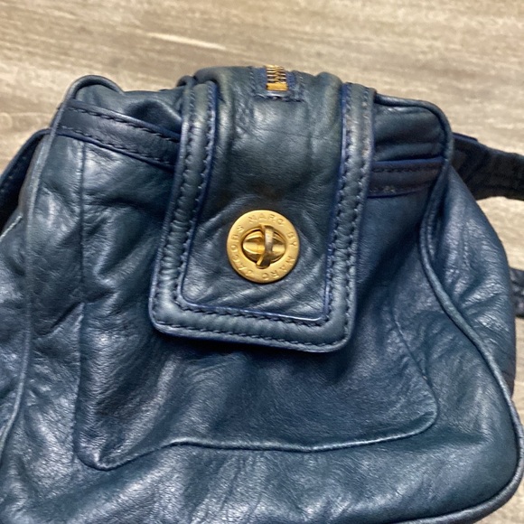 Marc by Marc Jacobs Blue Leather Totally Turnlock Benny Purse Satchel Shoulder - Picture 12 of 16
